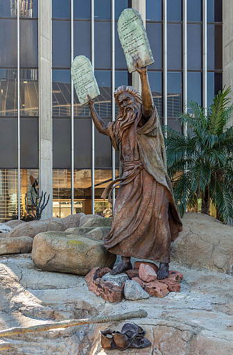 Statue of Moses at Crystal Christ Cathedral in Garden Grove, California<br>photo: Klodien, Dreamstime