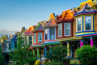 Row houses in Charles Village, Baltimore<br>Photo: Jon Bilous, Dreamstime