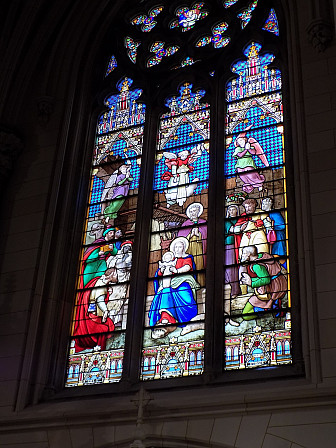 Stained glass inside St. Patrick's