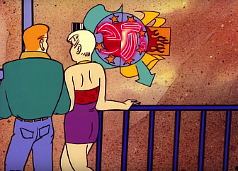 Elton's club, where the EJs are playing, in the video for "Club At The End Of The Street