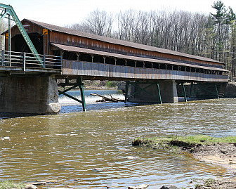 A covered bridge on the Ohio River