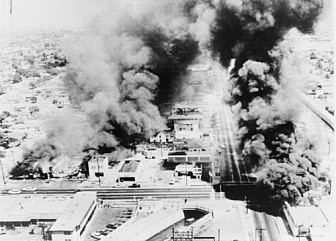 Burning Buildings during Watts Riots