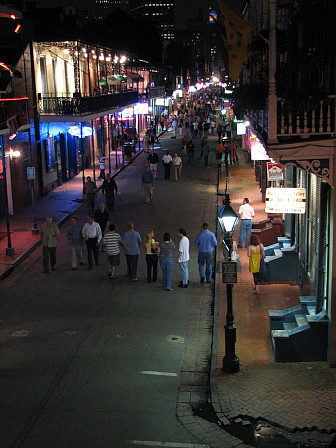 Bourbon Street at night